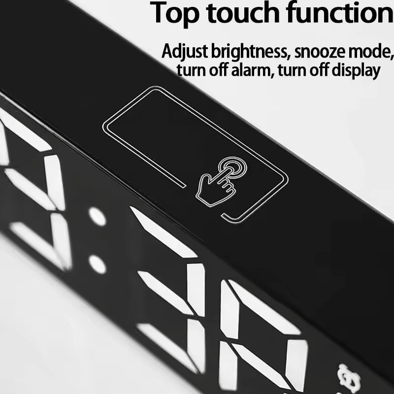 10'' LED Digital Wall Clock – Large Display with Temperature, Date, Day & Alarm