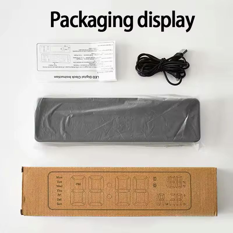 10'' LED Digital Wall Clock – Large Display with Temperature, Date, Day & Alarm